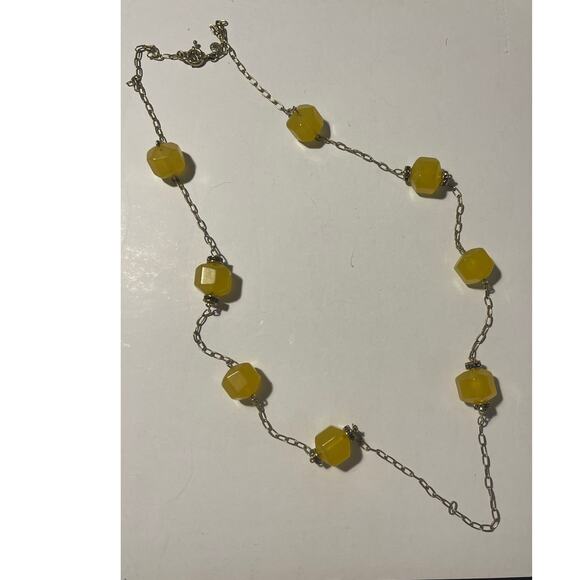 J. Crew Gold Yellow Stone Necklace - Can be Worn Long or Doubled Up - Picture 1 of 6